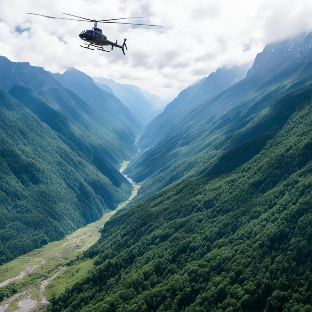 На Вертолете полет над Кавказом
